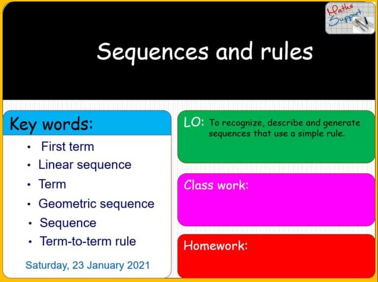 Maths KS3 – 2.02.1 Linear Sequences | Math Support