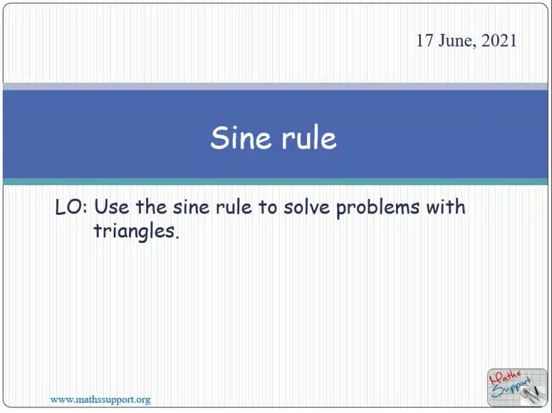 The sine rule