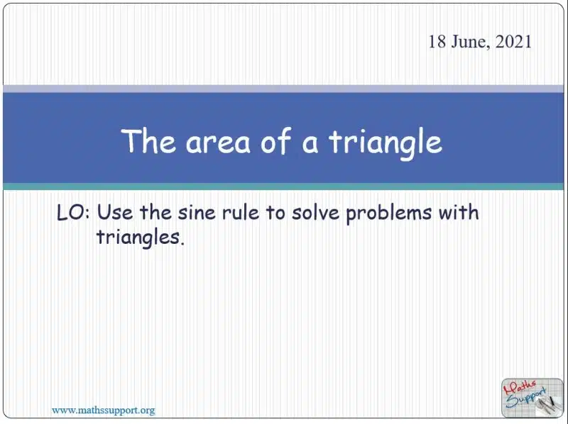 The area of a triangle