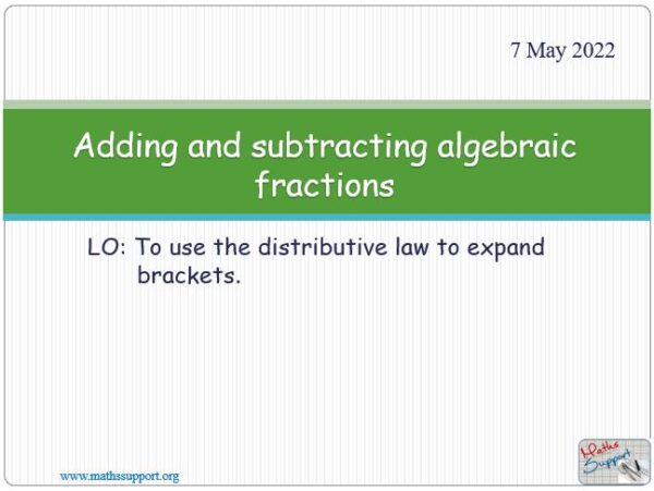 Maths IGCSE C2.91 Adding And Subtracting Algebraic Fractions