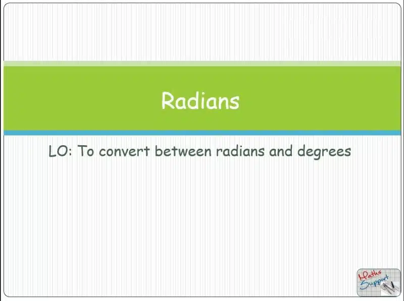 Maths IBAA – 3.41 Radian, measure of angles