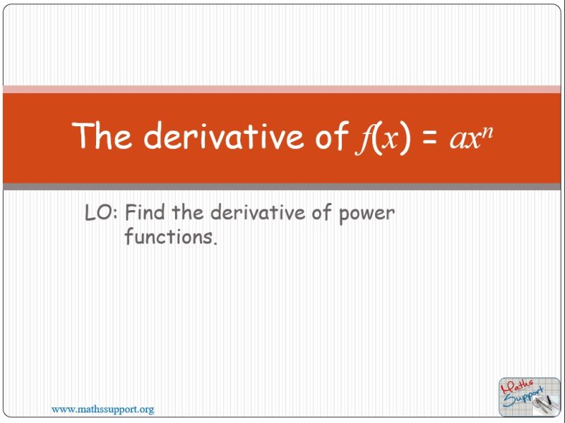 Maths IBAI – 5.31 Derivative of f(x) = axⁿ